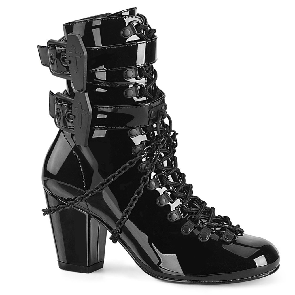 Bottines Demonia Vivika 128 Brevet Femme - Noir 14782-LPZA